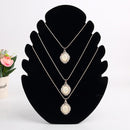 VELVET DISPLAY NECKLACE STAND - BLACK