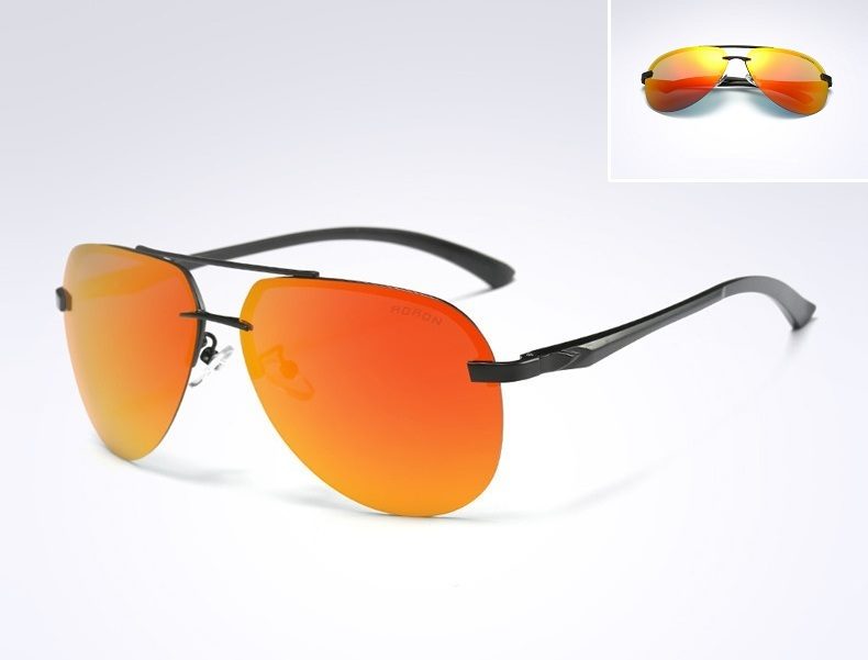 Orange -  Mirror Lens HD Polarized Lens Sunglasses Anti-Blue Ray Hydrophobic