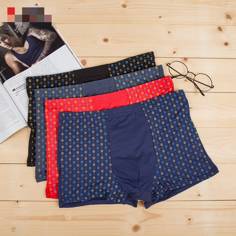 (4pcs) Men‘s Boxer Briefs Underwear Trunks Shorts Bulge Pouch Underpants - L