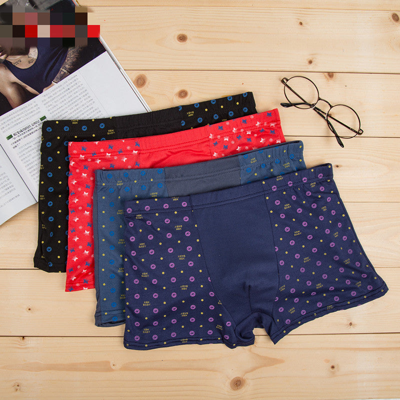 (4pcs) Men‘s Boxer Briefs Underwear Trunks Shorts Bulge Pouch Underpants - L