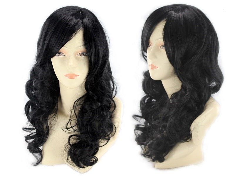 Women Long Wig BLACK Synthetic Hair Full Wigs High Quality