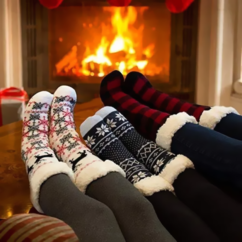 24 Pairs Kids Slipper Fuzzy Socks Winter Super Warm Soft Socks with Grippers