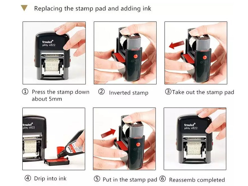 Self-Inking 1-Line Trodat 4822 Text 'COPY' 'FAXED' Stamp - 26X4MM