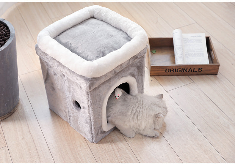 Collapsible Cat House with Bed H 50cm