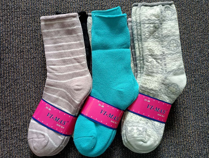 Thick Socks 60 Pairs Women's Thick Thermal Crew Socks, Size 6-10, Random