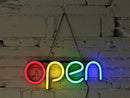 OPEN Neon Sign LED Tube Handmade Visual Artwork Bar Pub Club Wall Decor Light