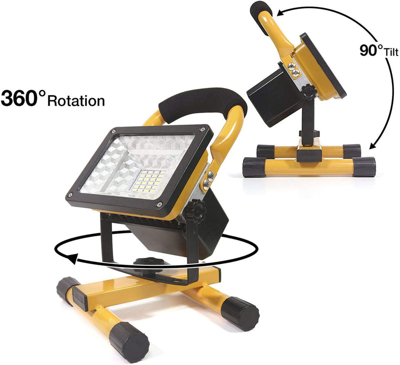 Rechargeable Portable LED Work Light with Stand,30LEDs,50W Water-resistant