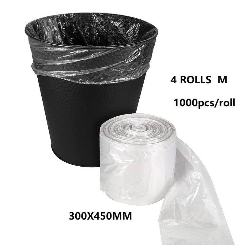 (4 Rolls/1ctn) Medium (300X450MM) Clear Trash Bag Rubbish, 1000pcs/roll