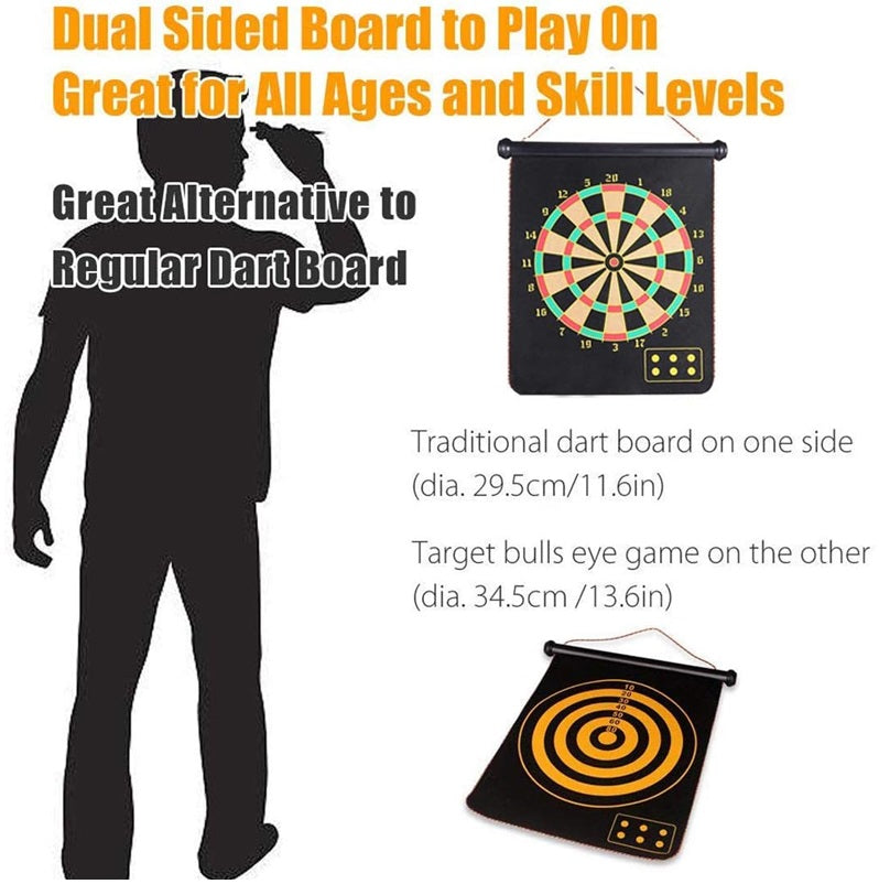 11" Portable Safety Magnetic Double-Side Dart Mat