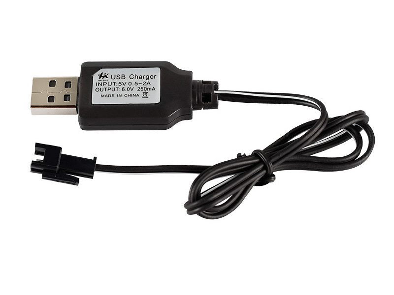 6V USB Charging Cable for Car or Boat black