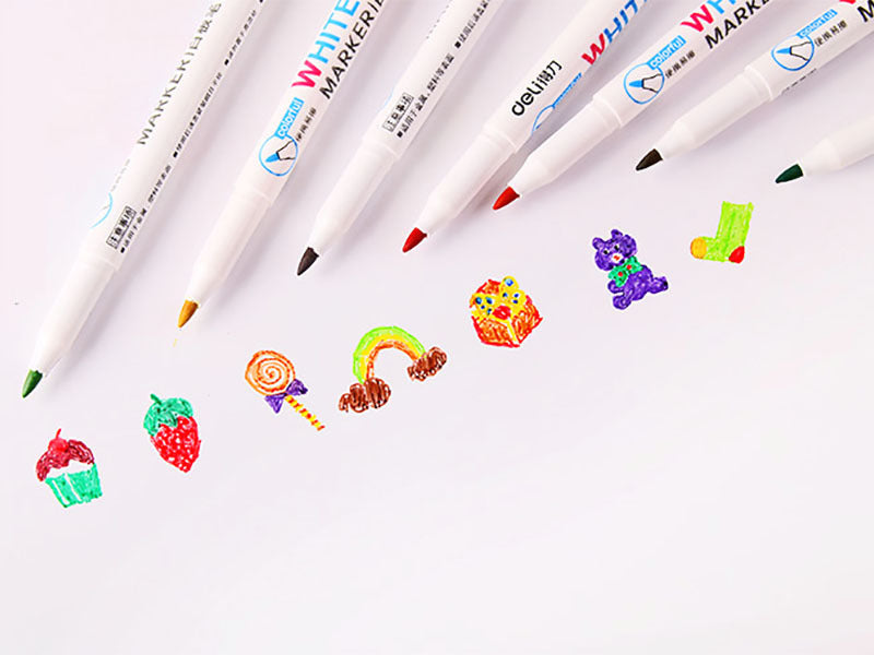 (12PCS/PACK) Whiteboard Marker Pen - Fine tip , Colourful