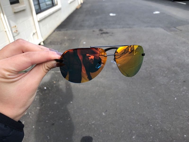 Orange -  Mirror Lens HD Polarized Lens Sunglasses Anti-Blue Ray Hydrophobic