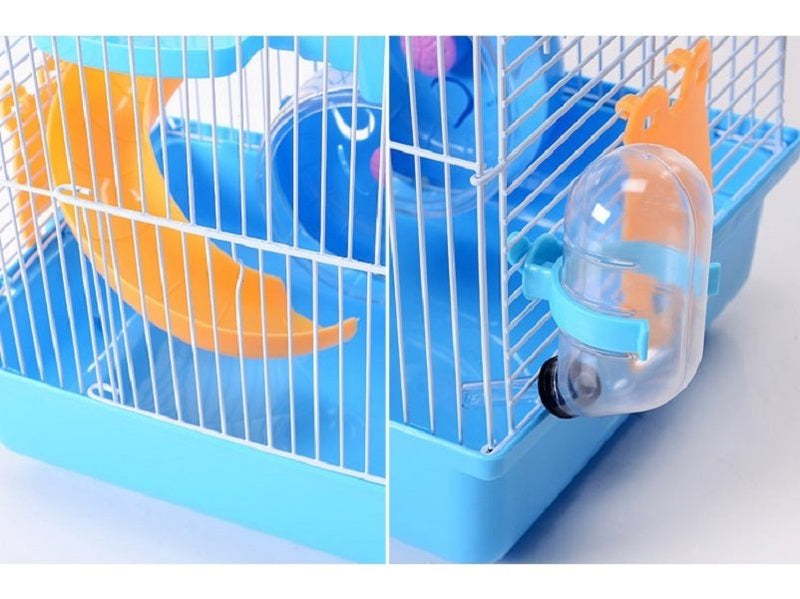 2 Tiers Gorgeous Hamster Mouse Pet Toy Storey Fantasia Hamster Cage Castle BLUE