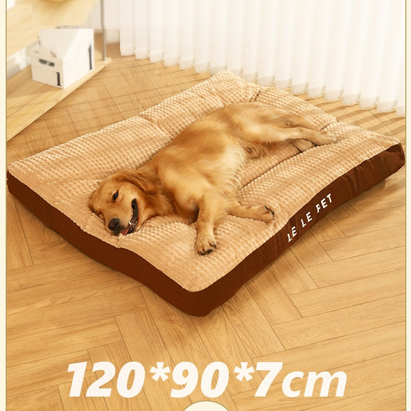 Dog Bed Pet Mattress Warm Thick Washable 120CM - XL BROWN