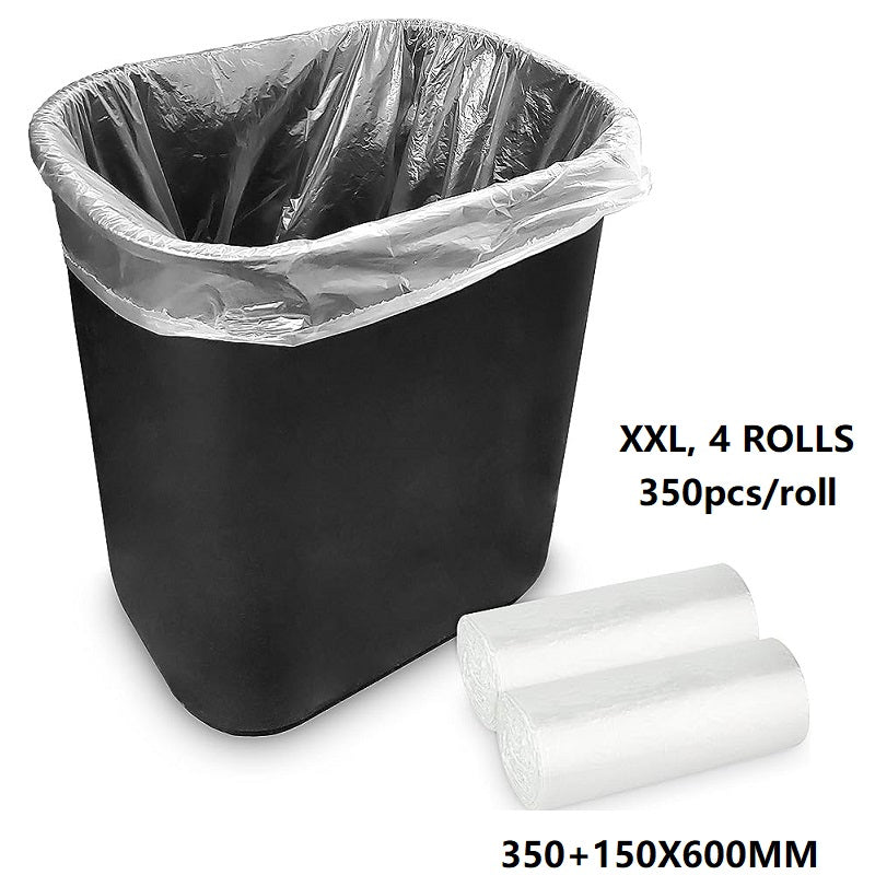 (4 Roll/1ctn) XXL (350+150X600MM)  Clear Trash Bag Rubbish, 350pcs/roll