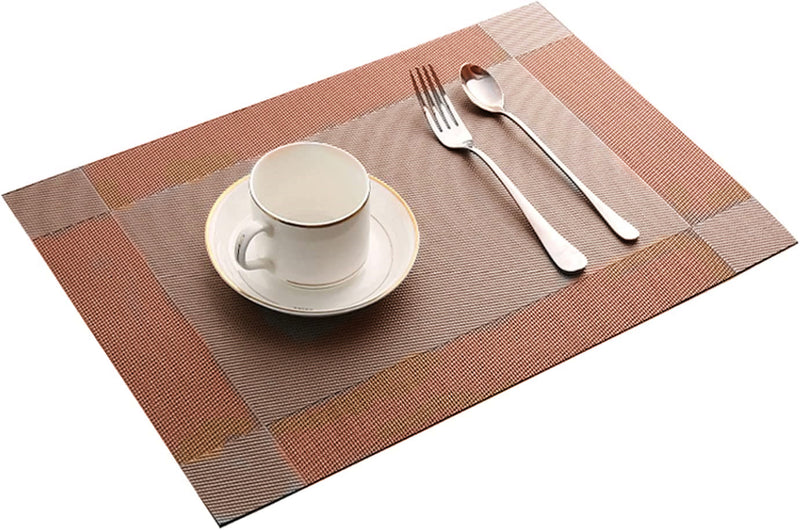 RED*4PCS PVC Kitchen Waterproof Insulation Dining Table Place Settings Mats