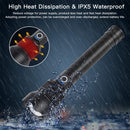 LED Torch Rechargeable High Lumens Flashlight with two 26650 Batteries