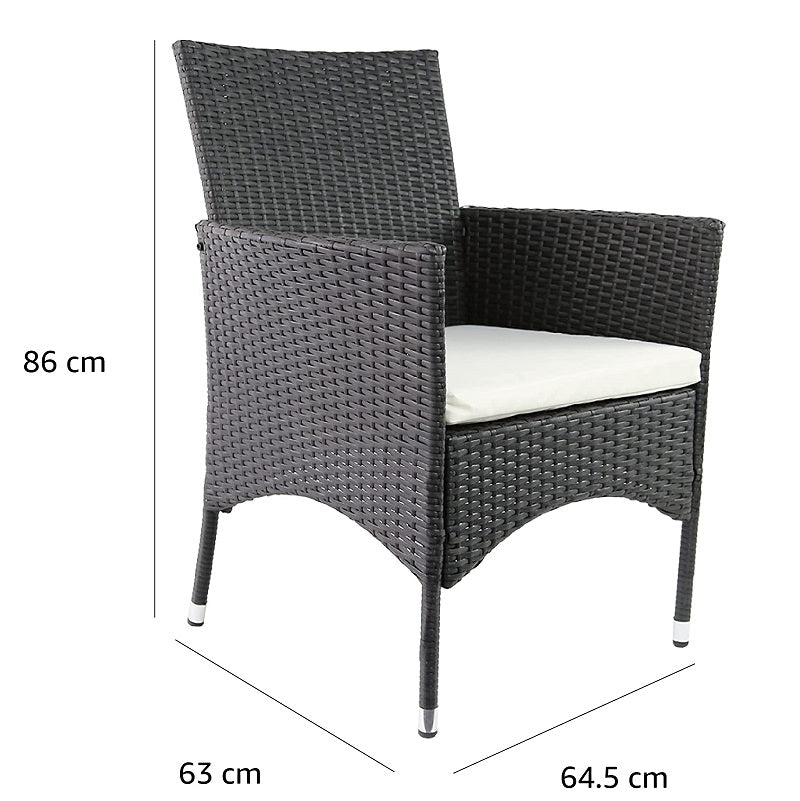 PE/PVC Rattan Patio Chairs & Round Table 3PC Set