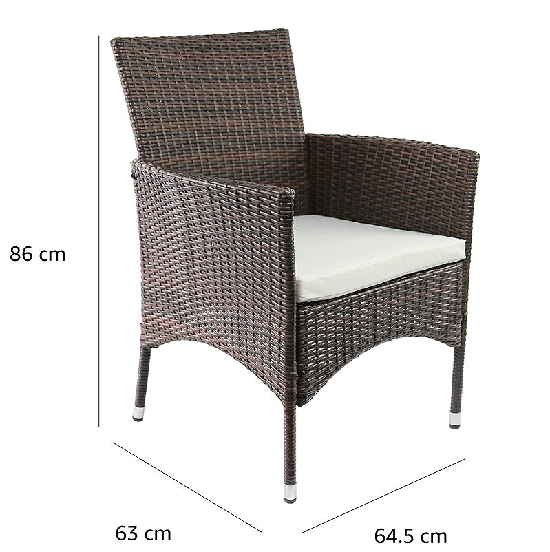 PE/PVC Rattan Patio Chairs & Round Table 3PC Set