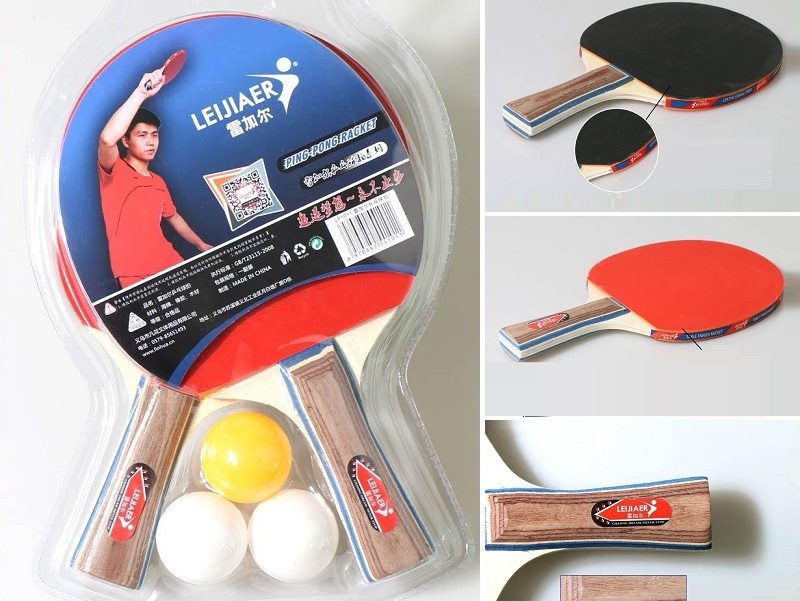 Professional Table Tennis Ping Pong Paddle - Vertical Racket Bat SET - SHORT