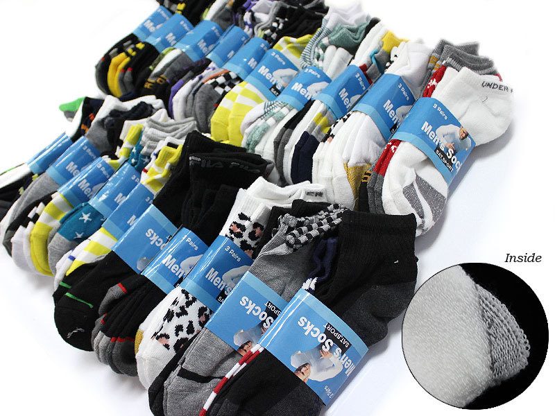 WHOLESALE - (60 Pairs) Unisex Sport Socks Cushion Socks Ankle Socks