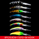 16 Pack Fishing Lures Hard Baits, 3D Eyes Minnow Fishing Lures 9cm 8g