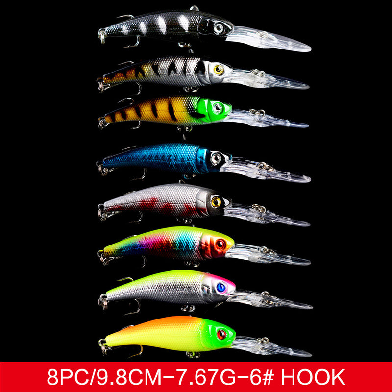 16 Pack Fishing Lures Hard Baits, 3D Eyes Minnow Fishing Lures 9cm 8g