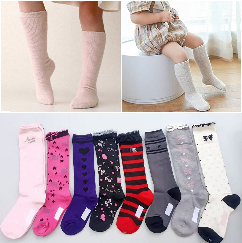 36 pairs Toddler Kids Plain Cartoon Ribbed Socks