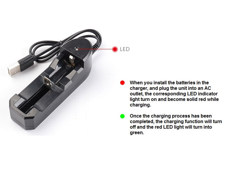 USB Charger for 18650 Rechargeable Battery