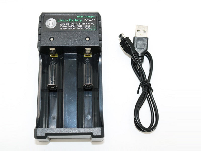 USB Charger for 18650 Rechargeable Battery 2 Slot