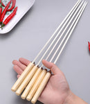 (20PCS/PACK) L 33.5cm Wooden Handle Stainless Steel BBQ Skewers