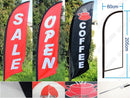 COFFEE - Commercial Feather Banner Flag Set 3m with Ground Drill