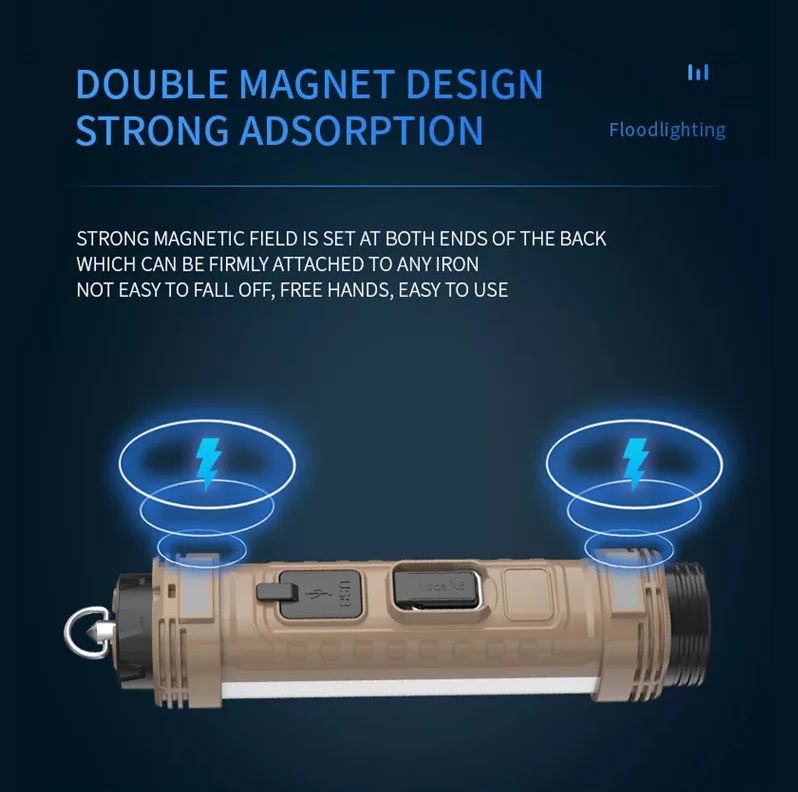 LED Work Light COB Rechargeable Dual Light Magnet Floodlight Endurance 25 Hours