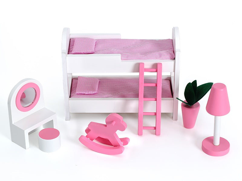 Large 90CM Wooden Doll House with Furniture Toys for kids Pink Big Villa set