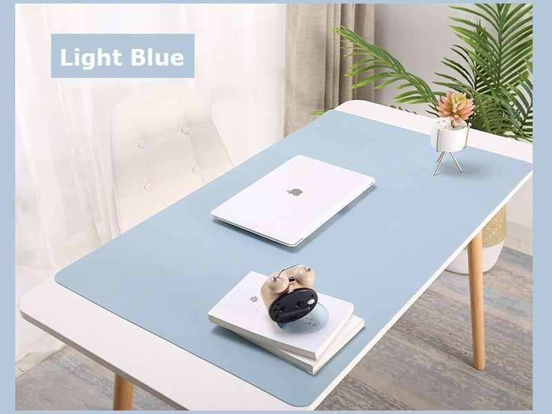 Light Blue- 120*60 cm PU Leather Desk Mat Computer Laptop Keyboard Mouse Pad