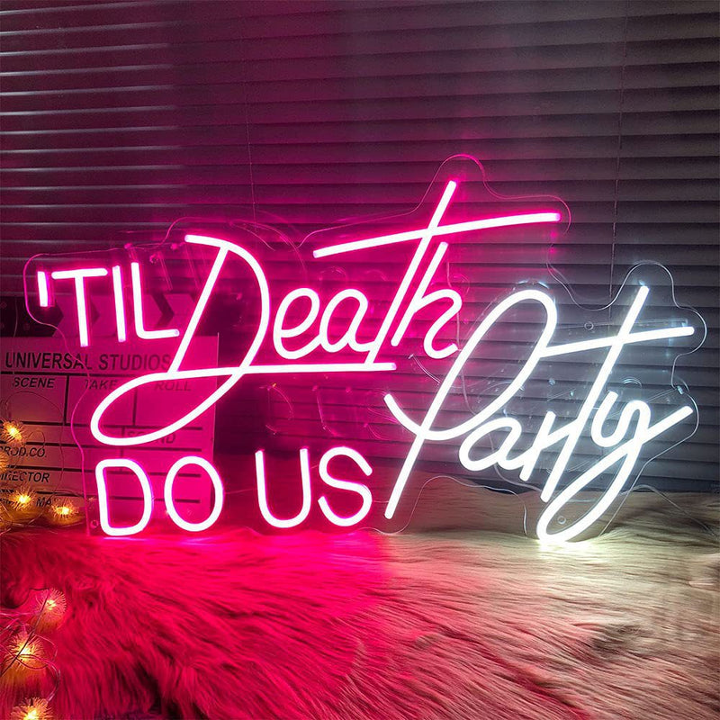 Neon Sign LED Tube Handmade Visual Bar Pub Club Wall Decor Light PARTY TIL DEATH