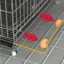 Chicken Coop 120CM Durable Collapsible Metal Cage Egg Tray with Wheels &amp; Cover