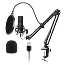 Professional PC Podcast Streaming Cardioid Condenser Microphone Kit with Boom Ar