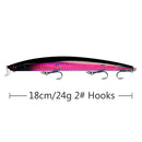 10pcs/p Large Fishing Lures 18cm Hard Bait Lures with Treble Hook Lifelike
