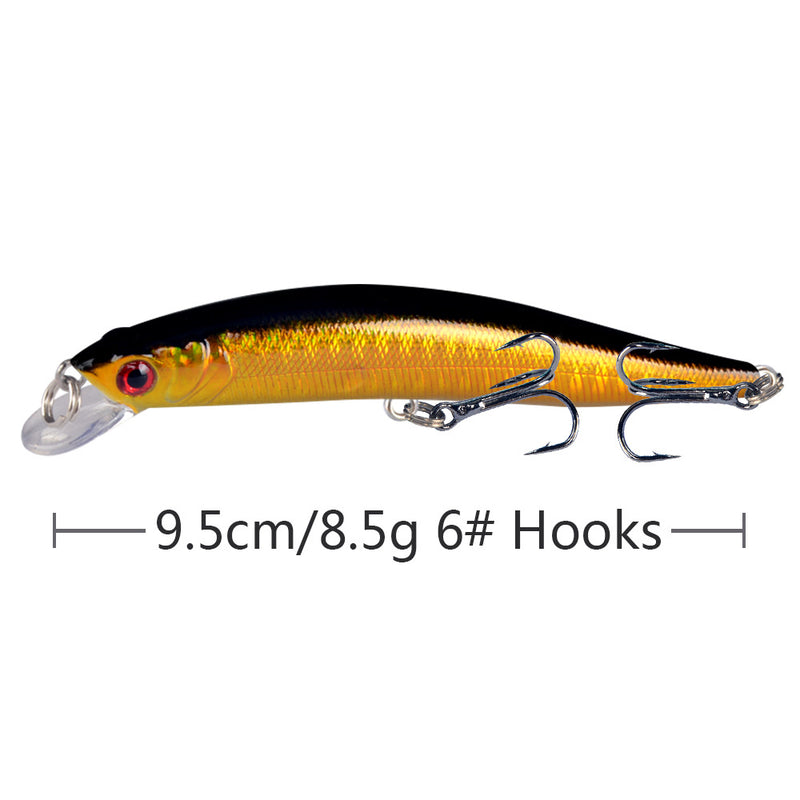 10 Pack Fishing Lures Hard Baits, 3D Eyes Minnow Fishing Lures 9.5cm 8.5g
