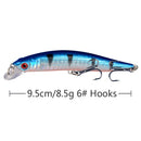 10 Pack Fishing Lures Hard Baits, 3D Eyes Minnow Fishing Lures 9.5cm 8.5g