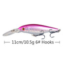 10 Pack Fishing Lures Hard Baits, 3D Eyes Minnow Fishing Lures 11cm 10.5g