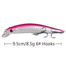 10 Pack Fishing Lures Hard Baits, 3D Eyes Minnow Fishing Lures 9.5cm 8.5g