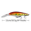 10 Pack Fishing Lures Hard Baits, 3D Eyes Minnow Fishing Lures 11cm 10.5g