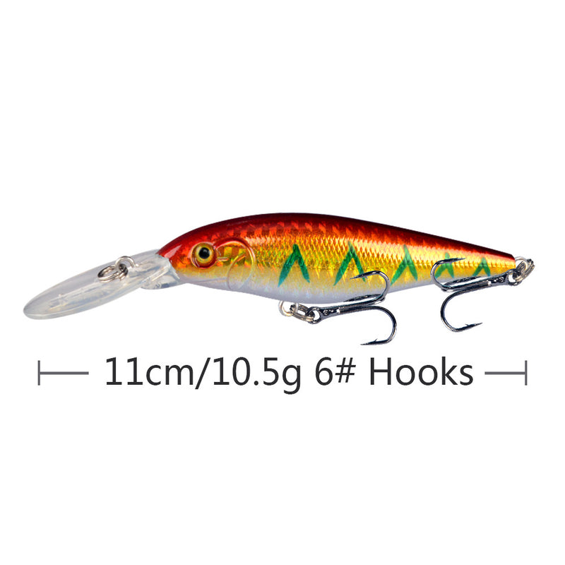 10 Pack Fishing Lures Hard Baits, 3D Eyes Minnow Fishing Lures 11cm 10.5g