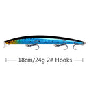 10pcs/p Large Fishing Lures 18cm Hard Bait Lures with Treble Hook Lifelike
