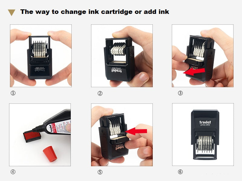 Self-Inking 6-Digit Number Stamp, PRINTY 4836