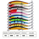 10 Pack Fishing Lures Hard Baits, 3D Eyes Minnow Fishing Lures 9.5cm 8.5g