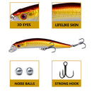 10 Pack Fishing Lures Hard Baits, 3D Eyes Minnow Fishing Lures 9.5cm 8.5g