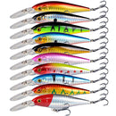 10 Pack Fishing Lures Hard Baits, 3D Eyes Minnow Fishing Lures 11cm 10.5g